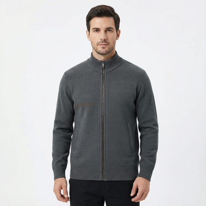Cardigan Jacket Men Stand Neck Casual Fit