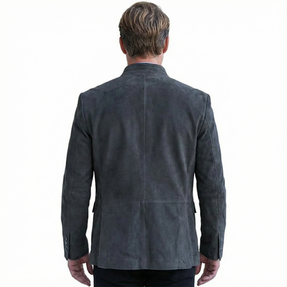 Blazer Jacket Men Stand Collar Casual Daily