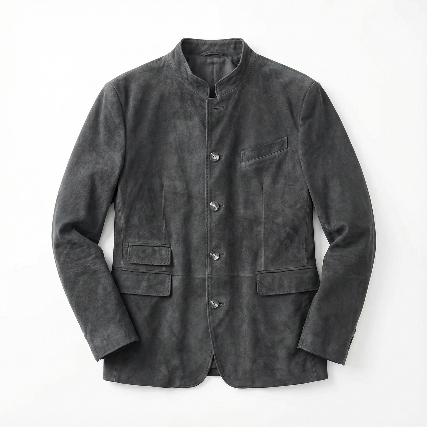 Blazer Jacket Men Stand Collar Casual Daily