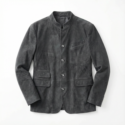 Blazer Jacket Men Stand Collar Casual Daily