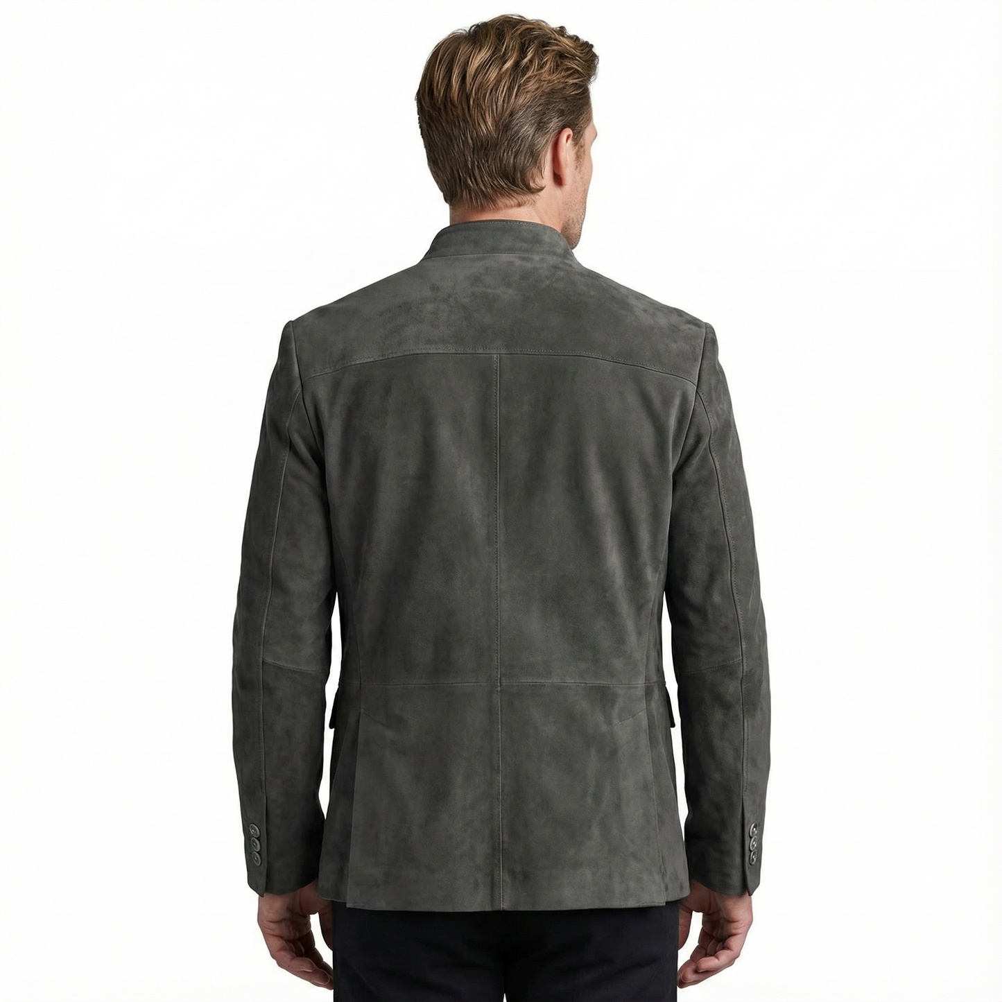 Blazer Jacket Men Stand Collar Casual Daily