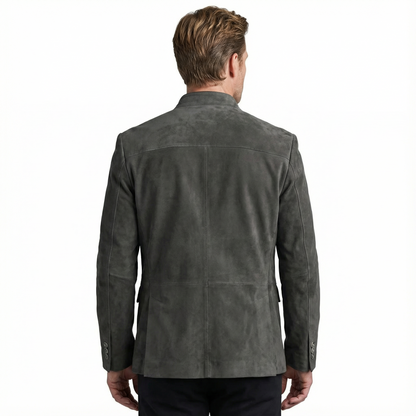 Blazer Jacket Men Stand Collar Casual Daily