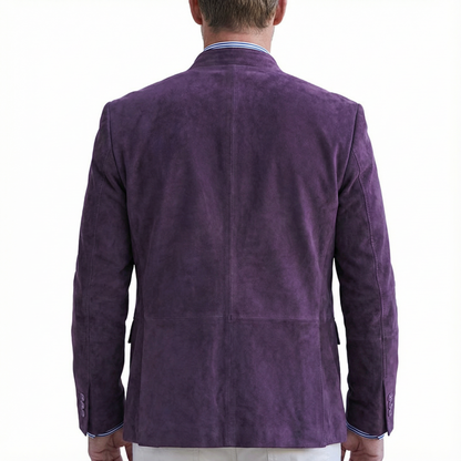 Blazer Jacket Men Stand Collar Casual Daily