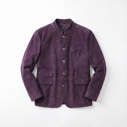 Blazer Jacket Men Stand Collar Casual Daily