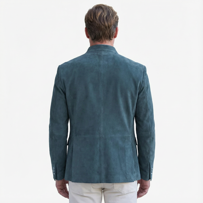 Blazer Jacket Men Stand Collar Casual Daily