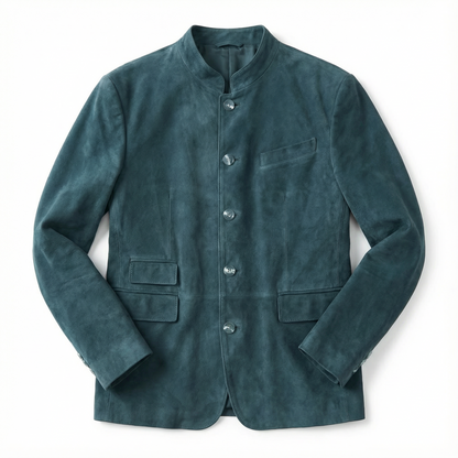 Blazer Jacket Men Stand Collar Casual Daily