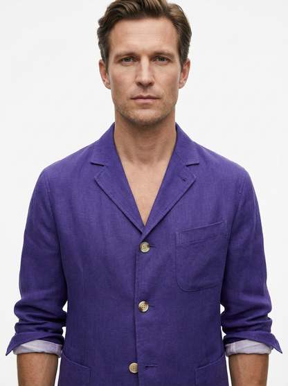 Vest Jacket Men Long Sleeve Loose Fit Open Front