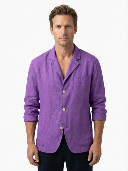 Vest Jacket Men Long Sleeve Loose Fit Open Front