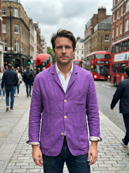 Vest Jacket Men Long Sleeve Loose Fit Open Front