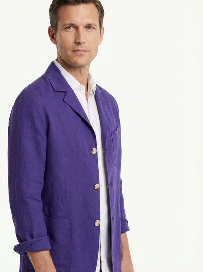 Vest Jacket Men Long Sleeve Loose Fit Open Front