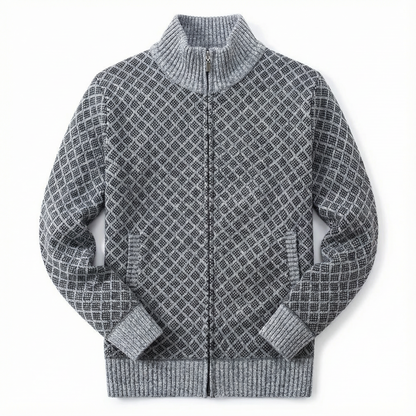 Sweater Jacket Men Stand-Up Collar Slim Fit