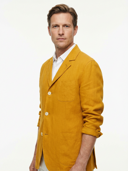 Vest Jacket Men Long Sleeve Loose Fit Open Front